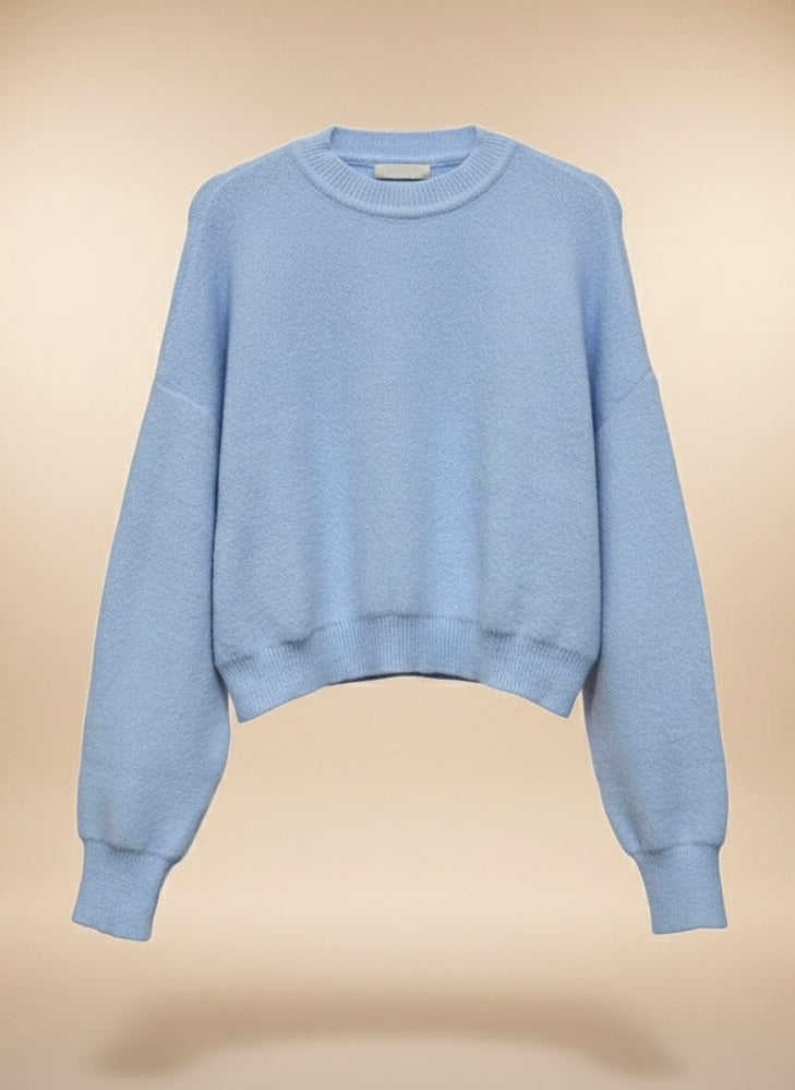 Bebek Mavisi Yumoş Triko Kazak