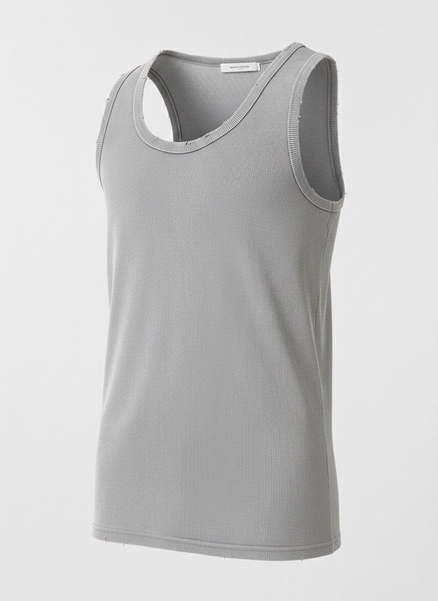 Yıkamalı Eskitmeli Tank Top Kaşkorse Atlet