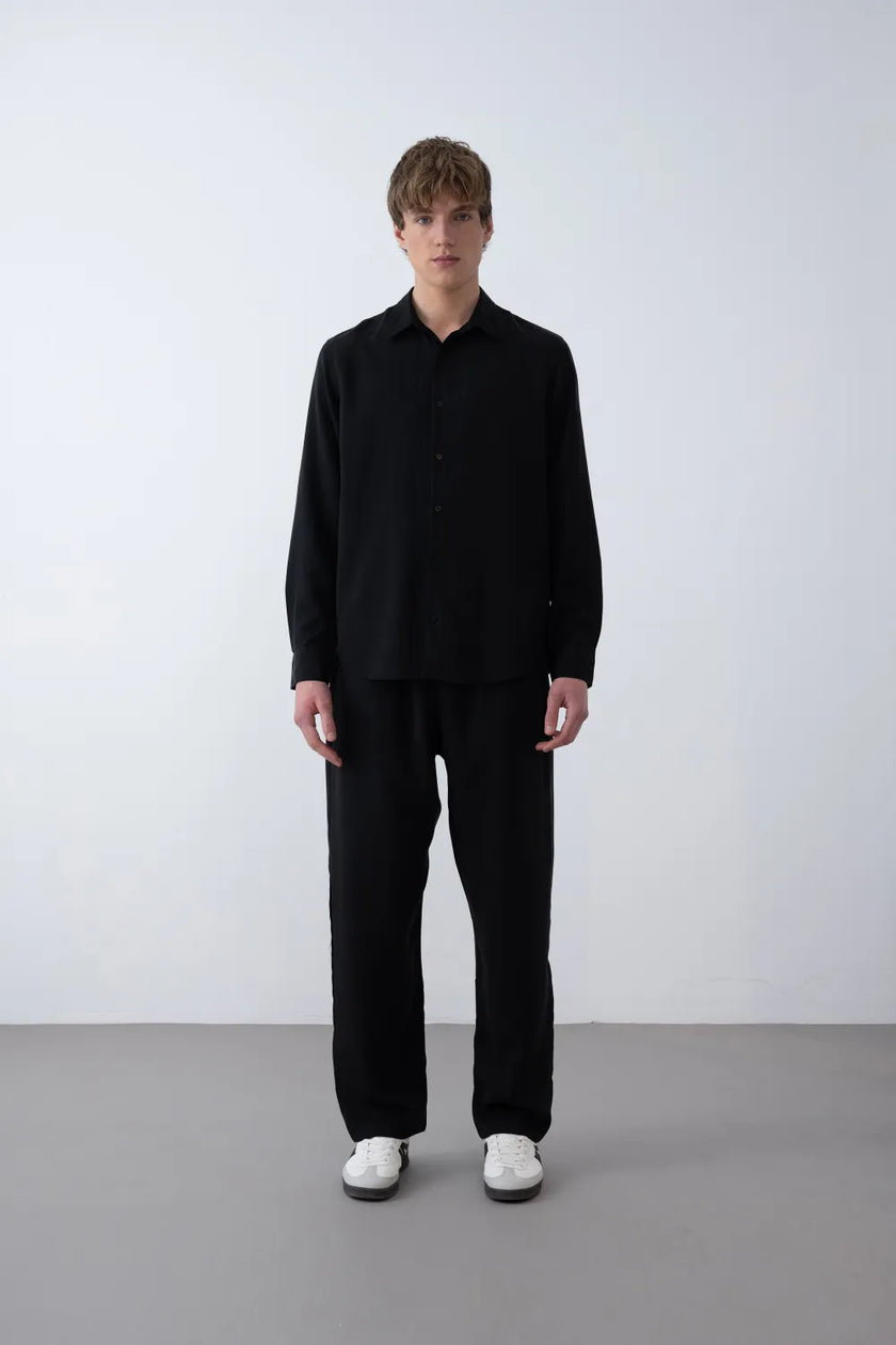 Bol Kesim %100 Tencel Gömlek