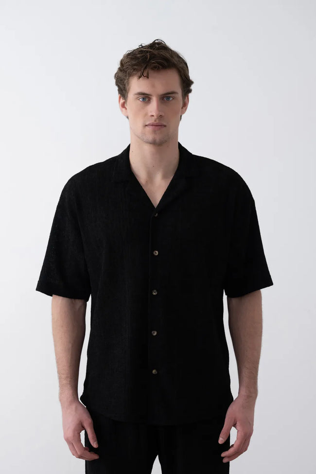 Dokuma Kısa Kollu Gömlek