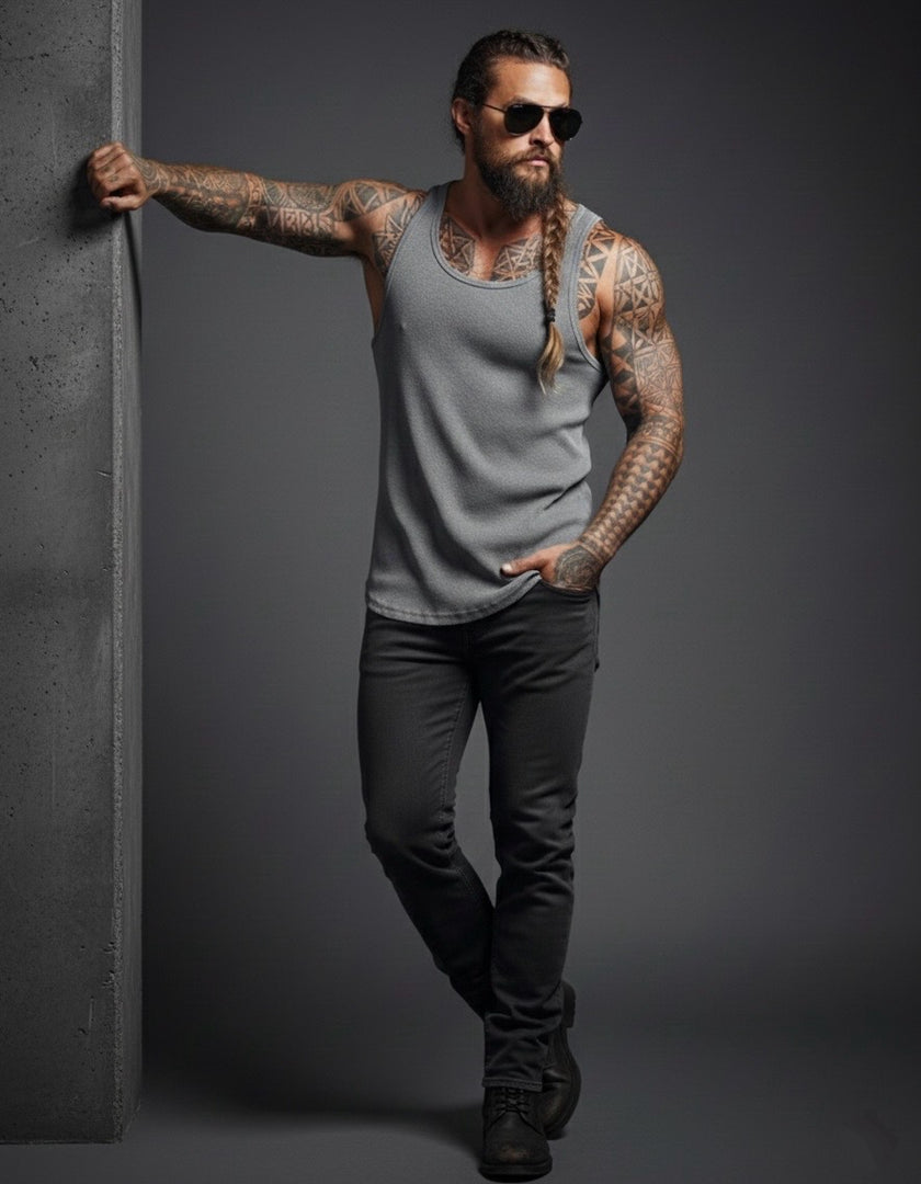 Yıkamalı Eskitmeli Tank Top Kaşkorse Atlet