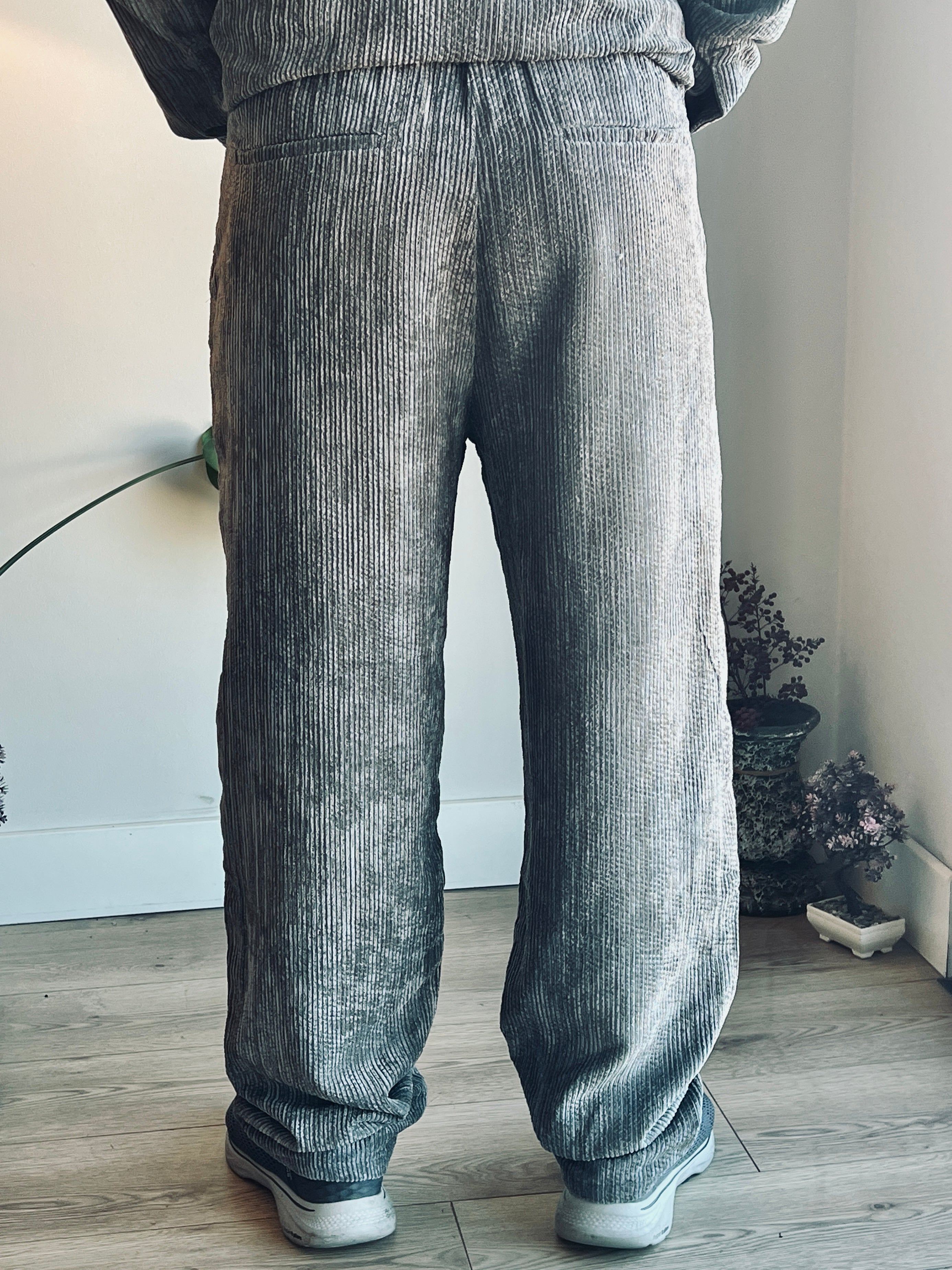 EFEKTLİ KADİFE PANTOLON ANTRASİT