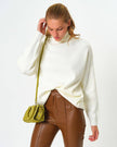Ecru Turtleneck Oversize Women's Knitwear Sweater