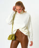 Ecru Turtleneck Oversize Women's Knitwear Sweater