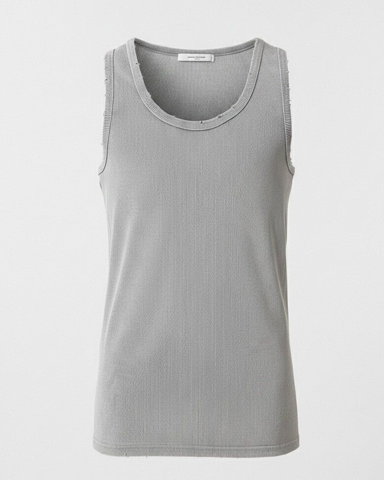 Yıkamalı Eskitmeli Tank Top Kaşkorse Atlet