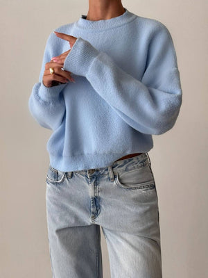 Bebek Mavisi Yumoş Triko Kazak