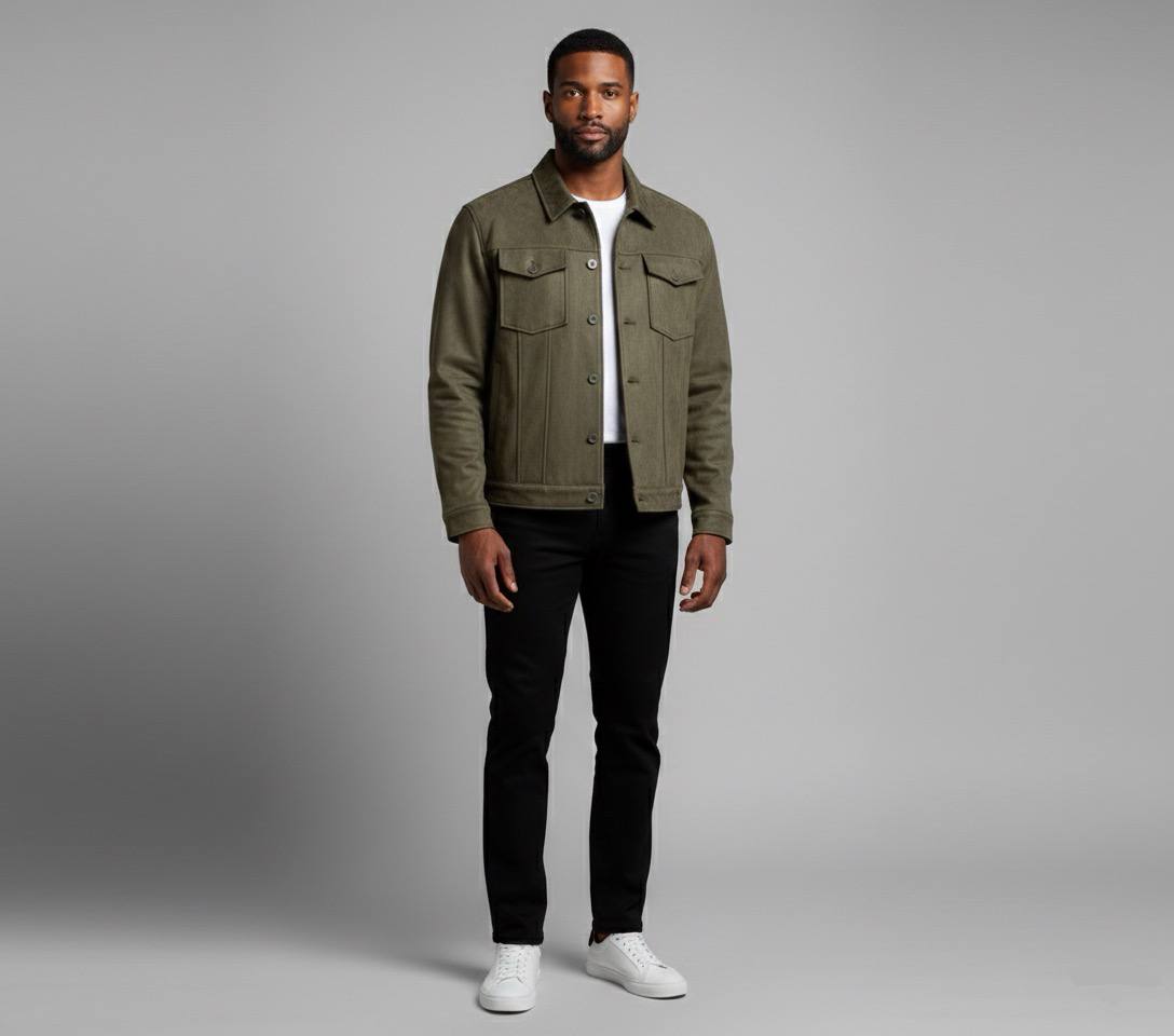 Suede Scuba Four-Pocket Regular Fit Men's Jacket