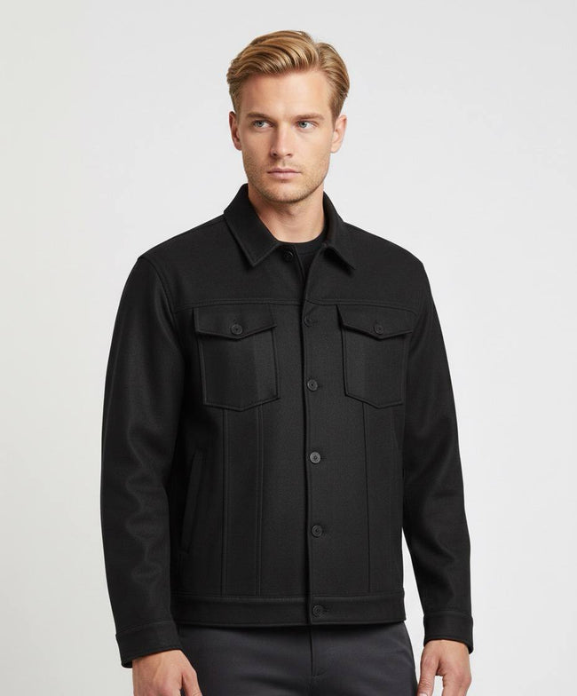 Suede Scuba Four-Pocket Regular Fit Men's Jacket