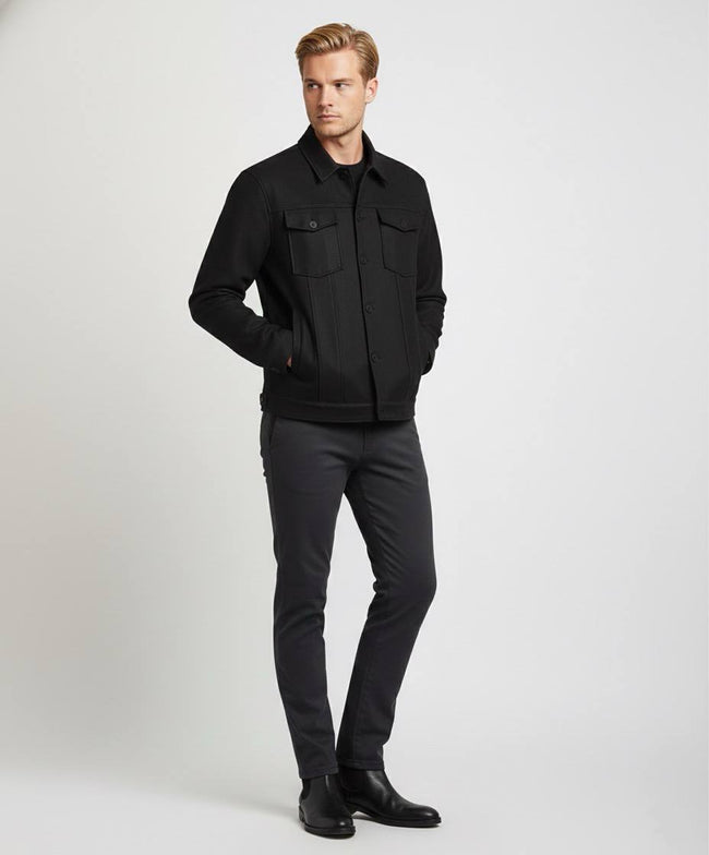 Suede Scuba Four-Pocket Regular Fit Men's Jacket