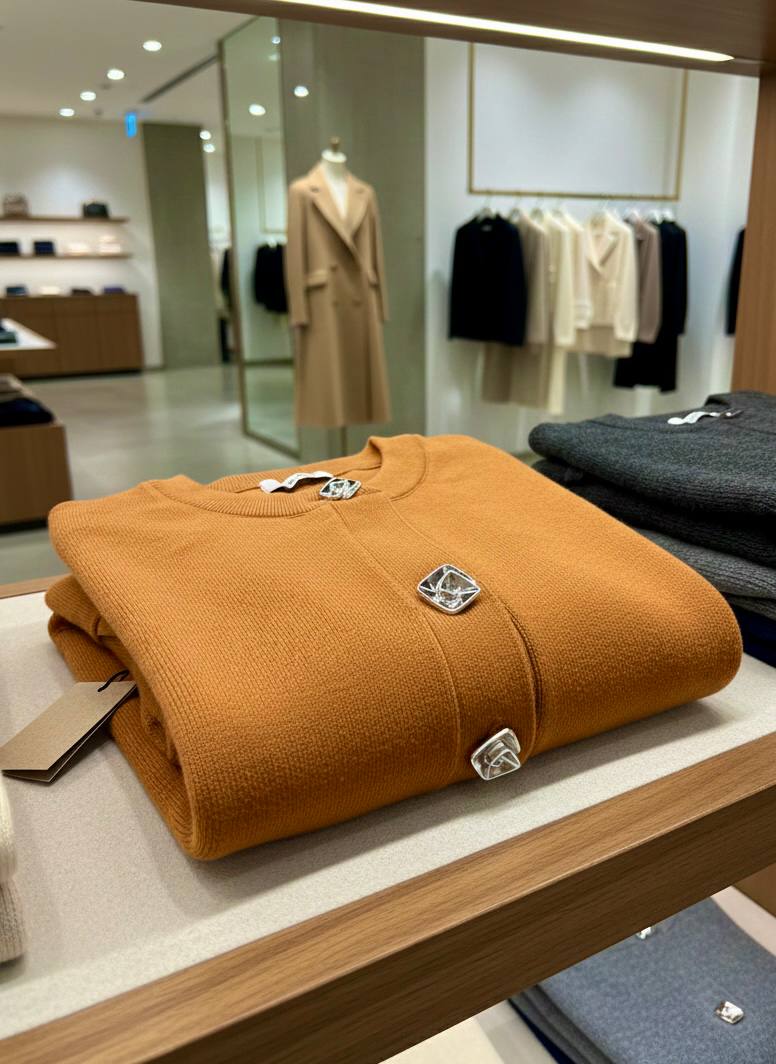 Taba Rengi Kroşe Kesim Balon Kol Gümüş Metal Düğme Detaylı Yumuşacık Triko Hırka