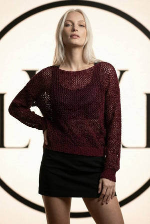 File Örgü Detaylı Modern Triko Bluz