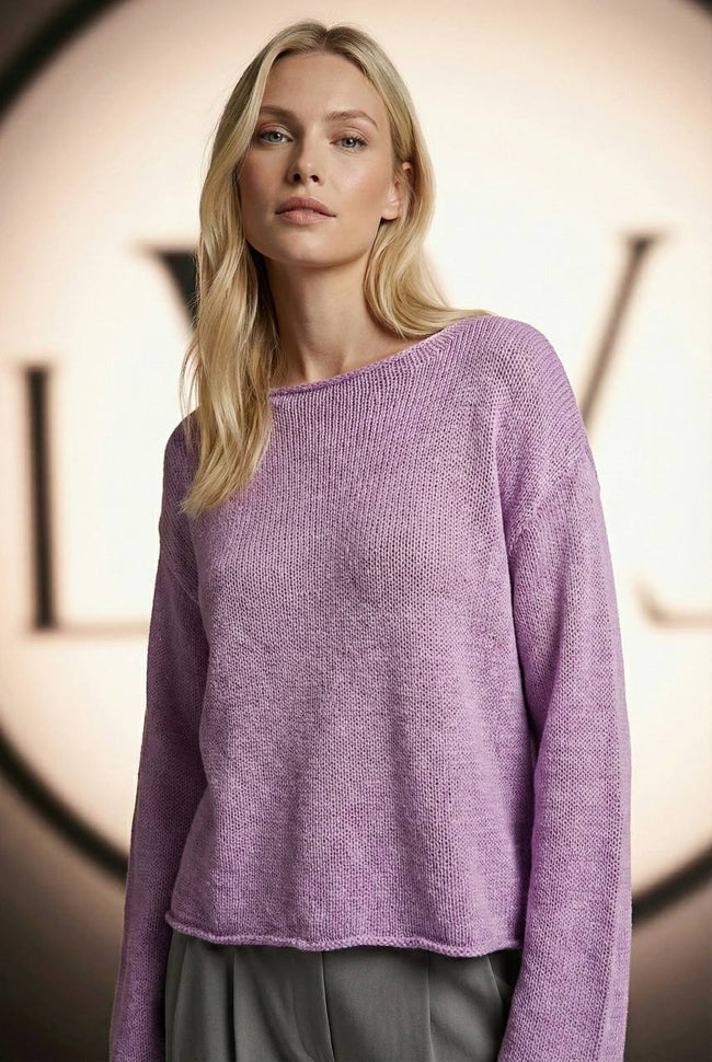 Kayık Yaka Salaş Baharlık Triko Kazak