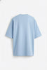 Ice Blue Oversized T-Shirt – Relax Fit, Asymmetrical Stitched Modern Men's T-Shirt