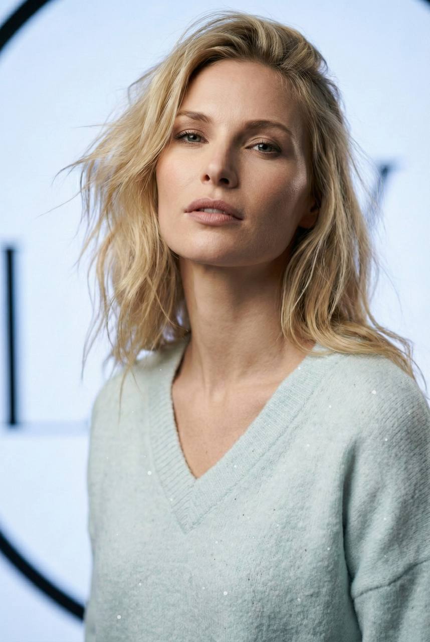 Su Yeşili V Yaka Düşük Omuz Salaş Triko Kazak