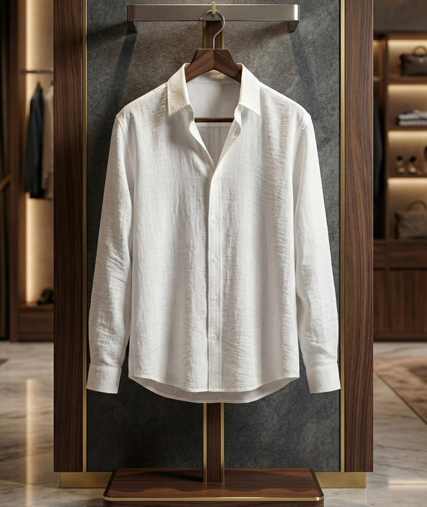 OVERSIZE DÖKÜMLÜ CRINKLE BEYAZ GÖMLEK