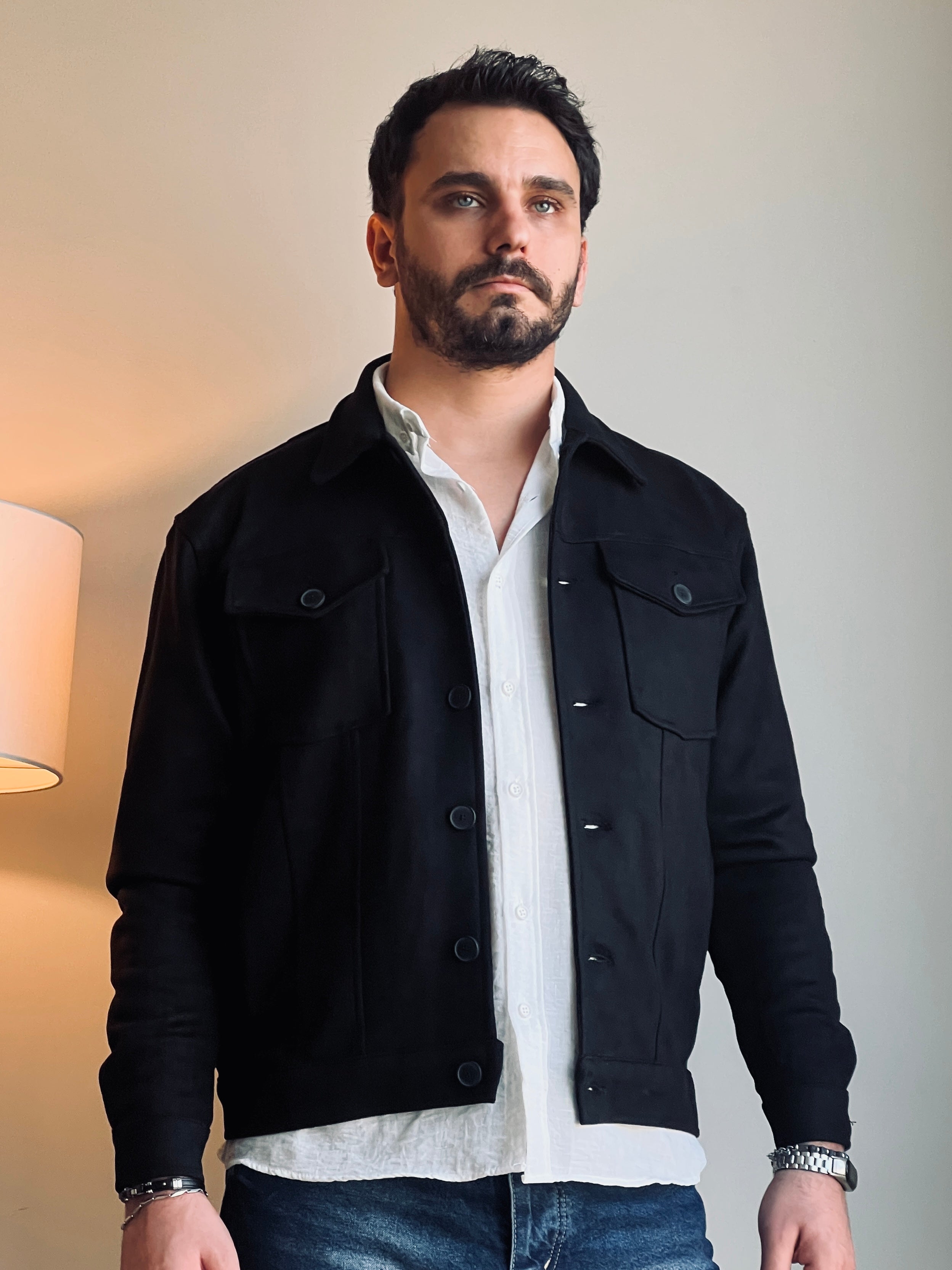 Süet Scuba Dört Cepli Regular Fit Erkek Ceket Siyah