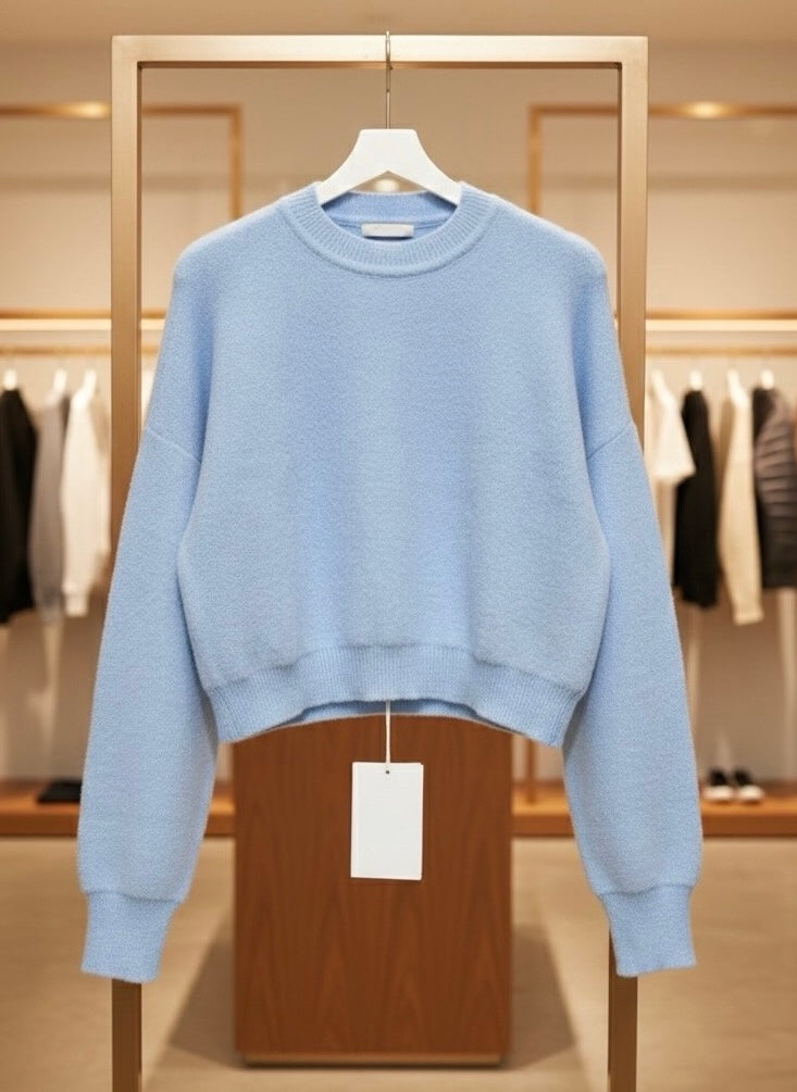 Bebek Mavisi Yumoş Triko Kazak