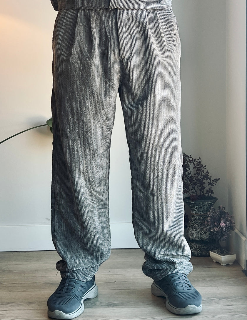 EFEKTLİ KADİFE PANTOLON ANTRASİT