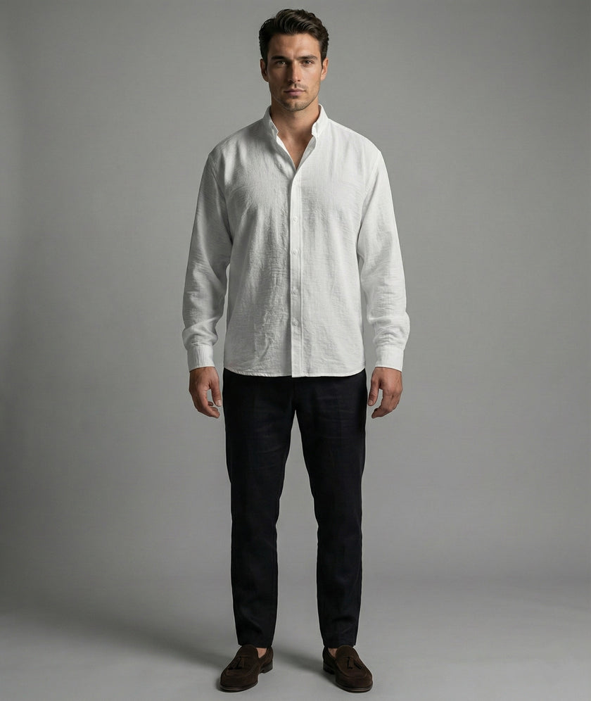 OVERSIZE DÖKÜMLÜ CRINKLE BEYAZ GÖMLEK