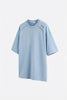 Ice Blue Oversized T-Shirt – Relax Fit, Asymmetrical Stitched Modern Men's T-Shirt