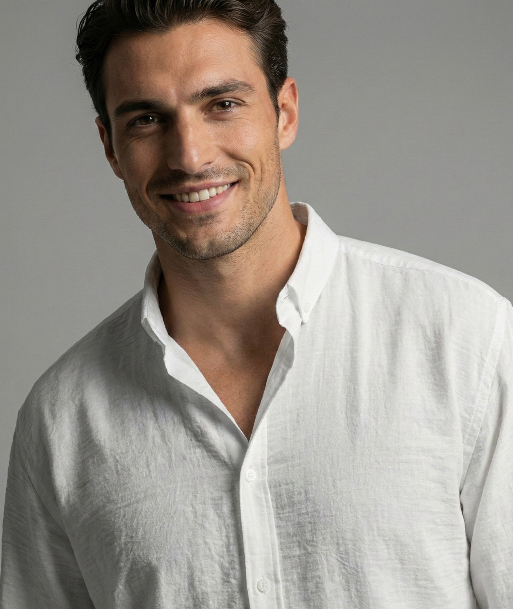 OVERSIZE DÖKÜMLÜ CRINKLE BEYAZ GÖMLEK