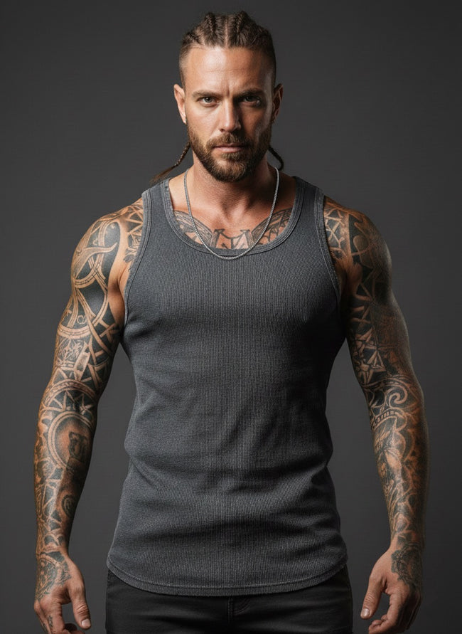 Yıkamalı Eskitmeli Tank Top Kaşkorse Atlet