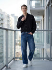 Baggy Model Taşlamalı Regular Fit Jean Pantolon - Mavi