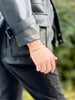 Silver Color Flat Herringbone Chain Men's Bracelet