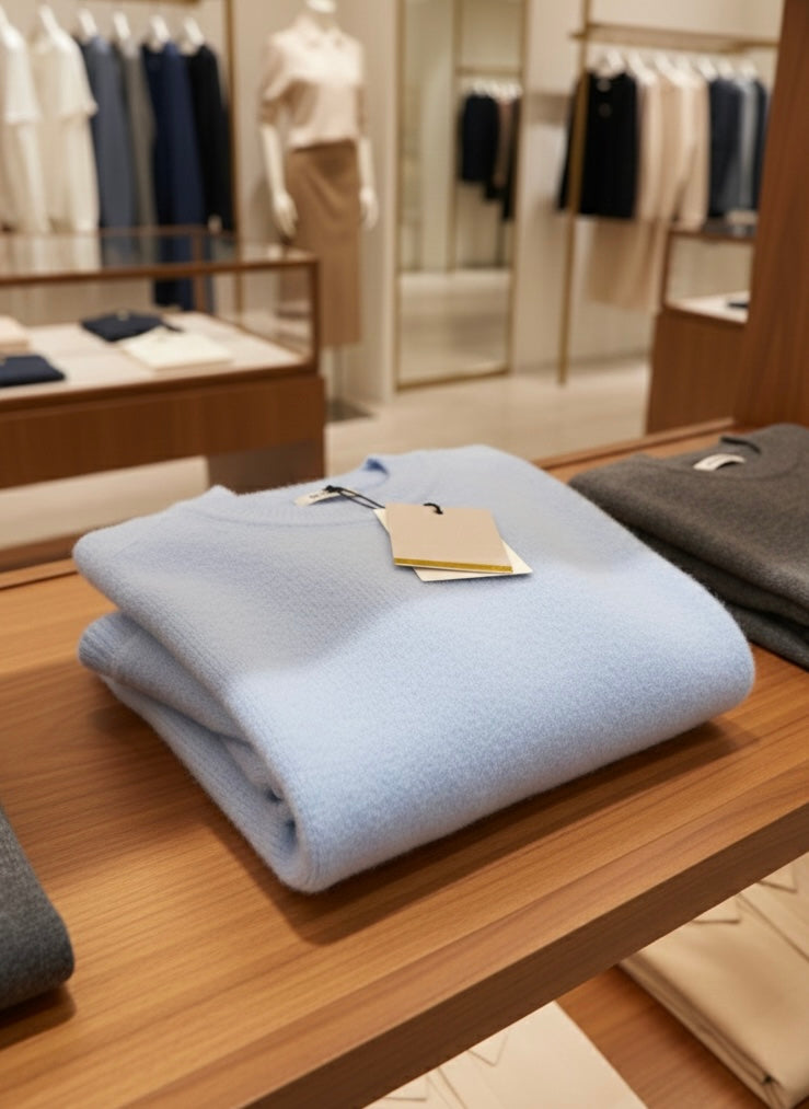 Bebek Mavisi Yumoş Triko Kazak