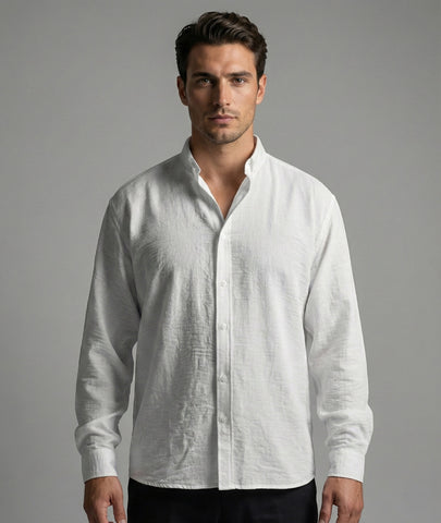 OVERSIZE DÖKÜMLÜ CRINKLE BEYAZ GÖMLEK