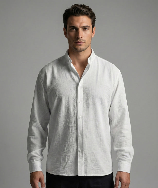 OVERSIZE DÖKÜMLÜ CRINKLE BEYAZ GÖMLEK