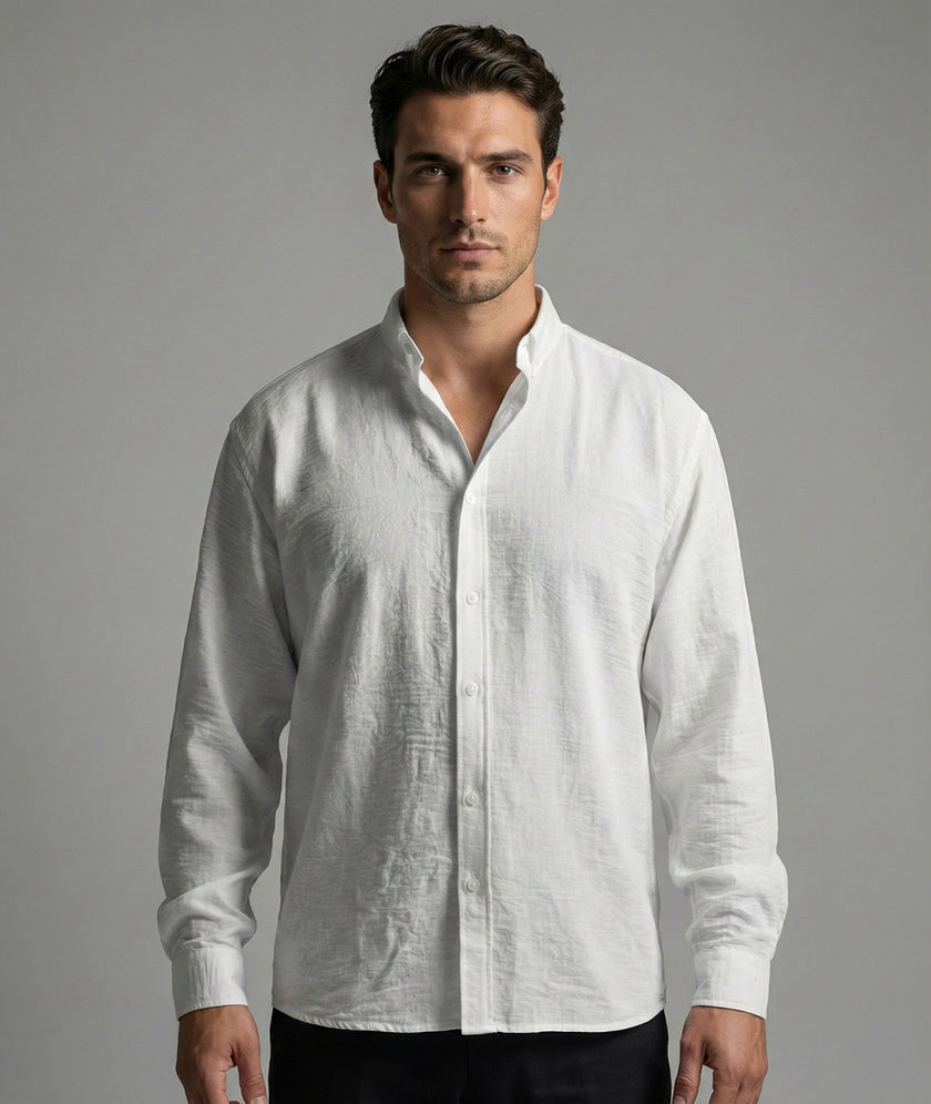 OVERSIZE DÖKÜMLÜ CRINKLE BEYAZ GÖMLEK