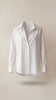Oversize White Long Cuffed Classic Collar Women's Shirt