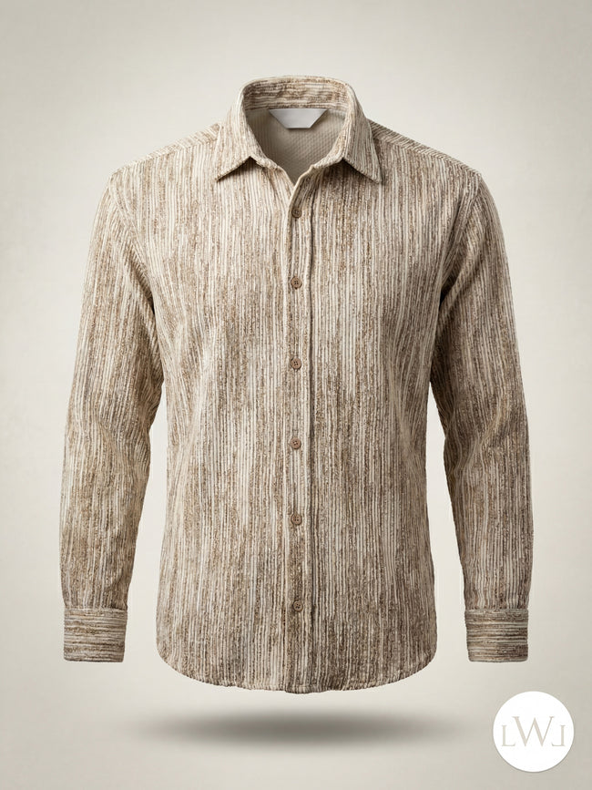 OVERSIZE EFEKTLİ KADİFE GÖMLEK KREM