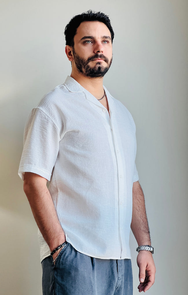 Dokuma Kısa Kollu Gömlek