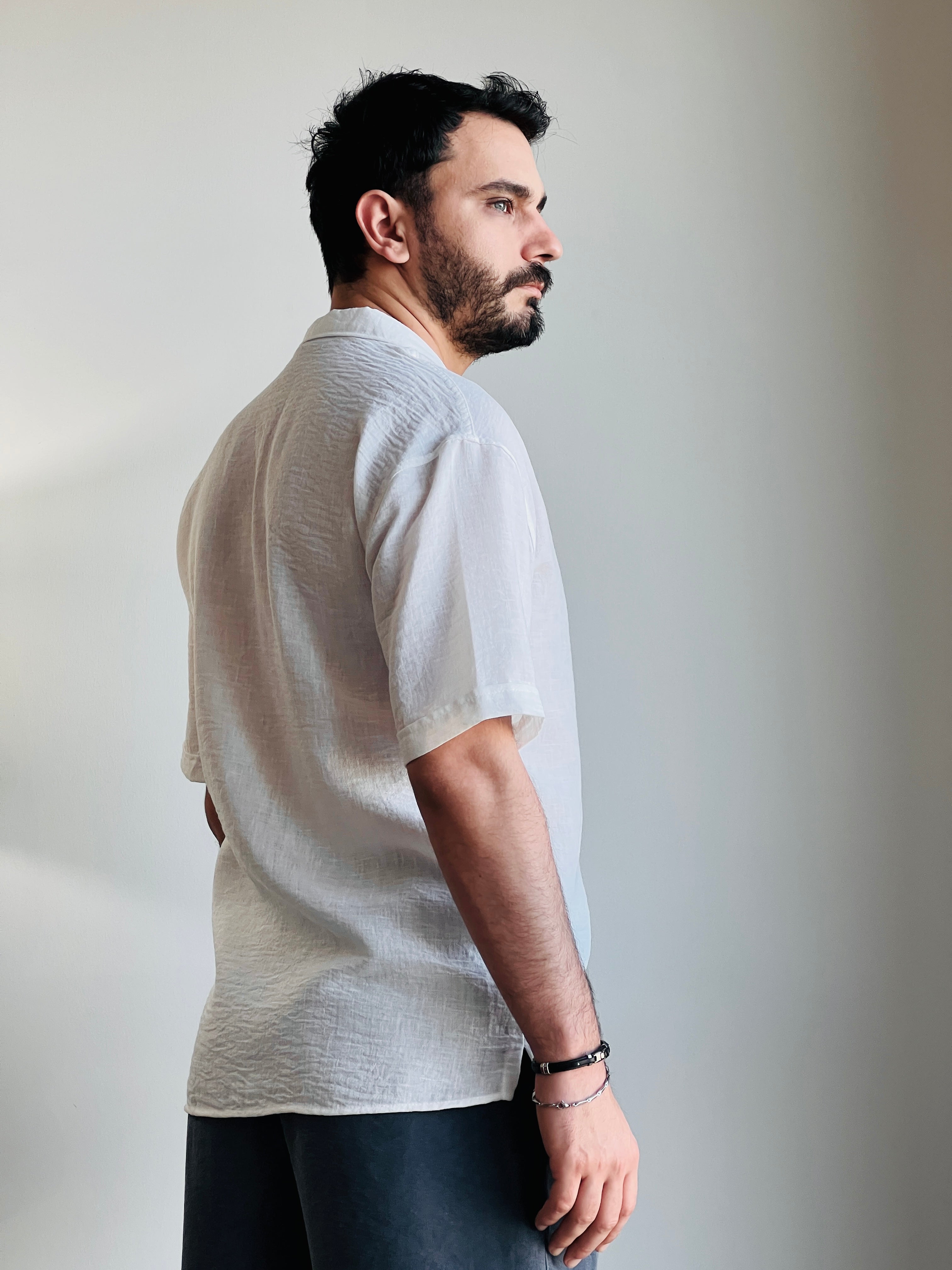 Dokuma Kısa Kollu Gömlek