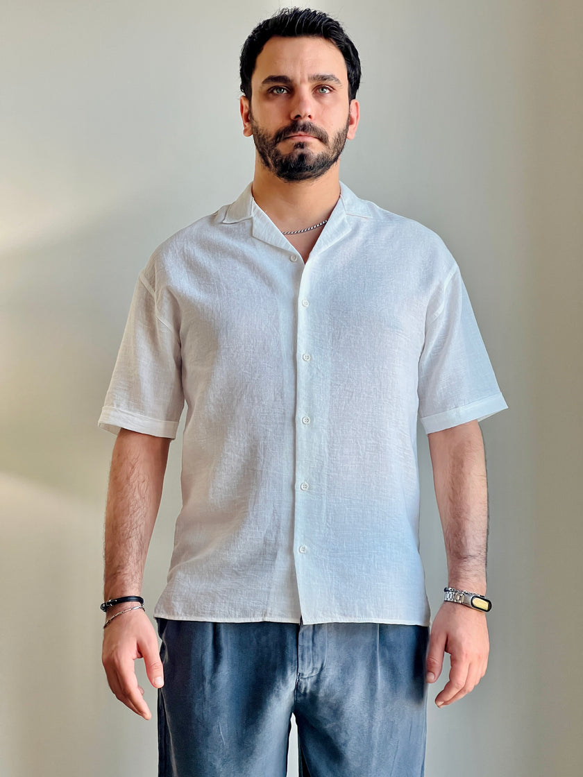 Dokuma Kısa Kollu Gömlek