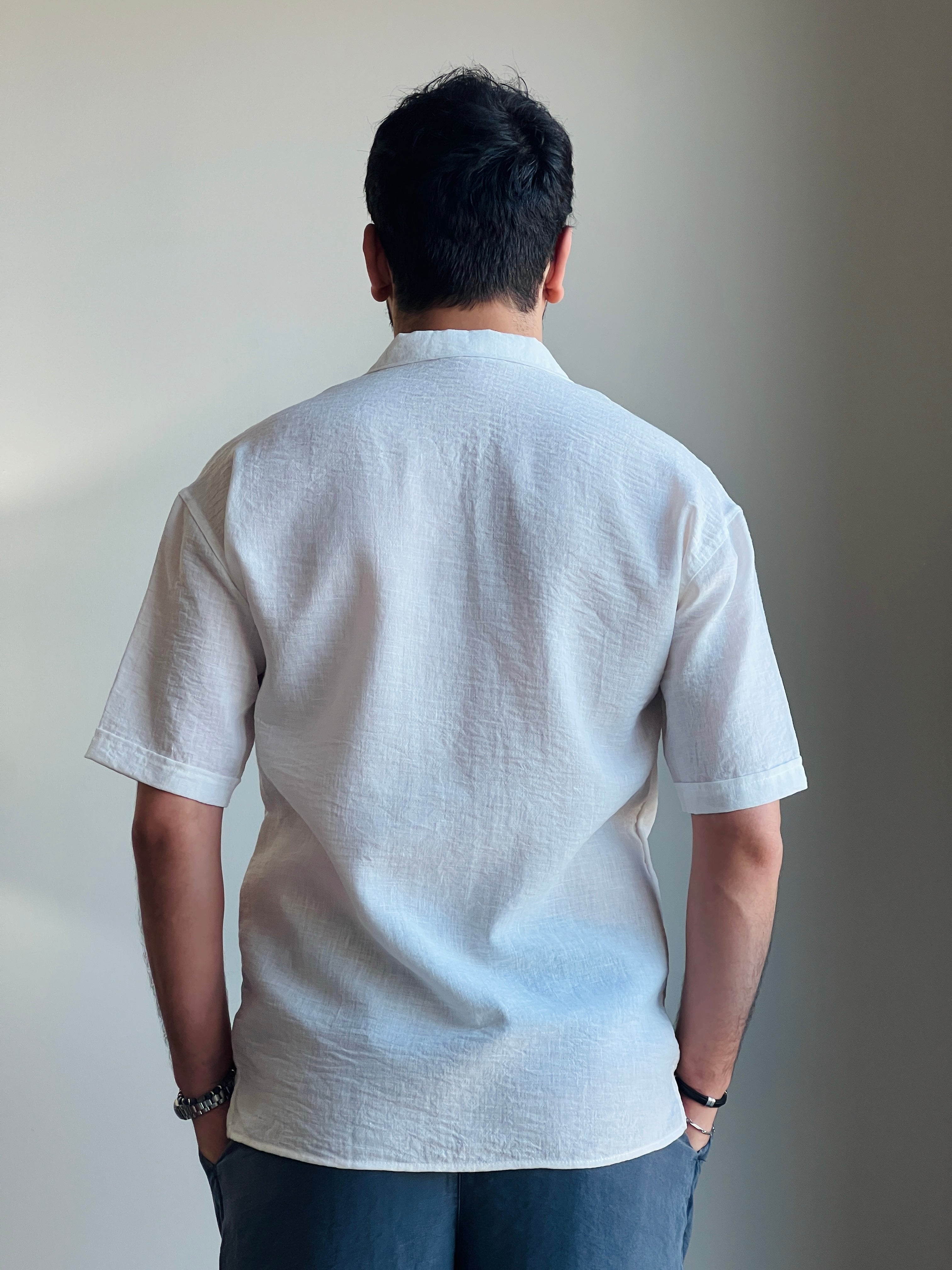 Dokuma Kısa Kollu Gömlek