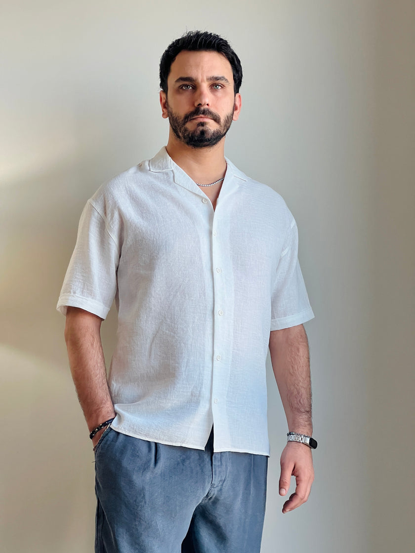 Dokuma Kısa Kollu Gömlek