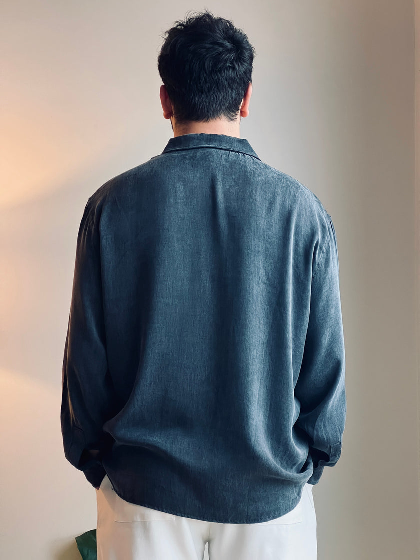 Erkek Füme Bambu Kumaş Gömlek - İpeksi Dokunuş & Dökümlü Relax Fit