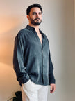 Erkek Füme Bambu Kumaş Gömlek - İpeksi Dokunuş & Dökümlü Relax Fit