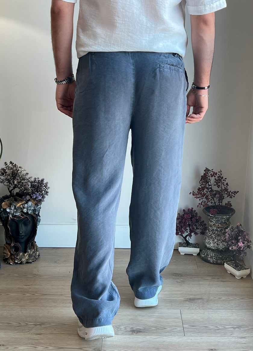 Yıkamalı Düğme Detaylı Modal Pantolon