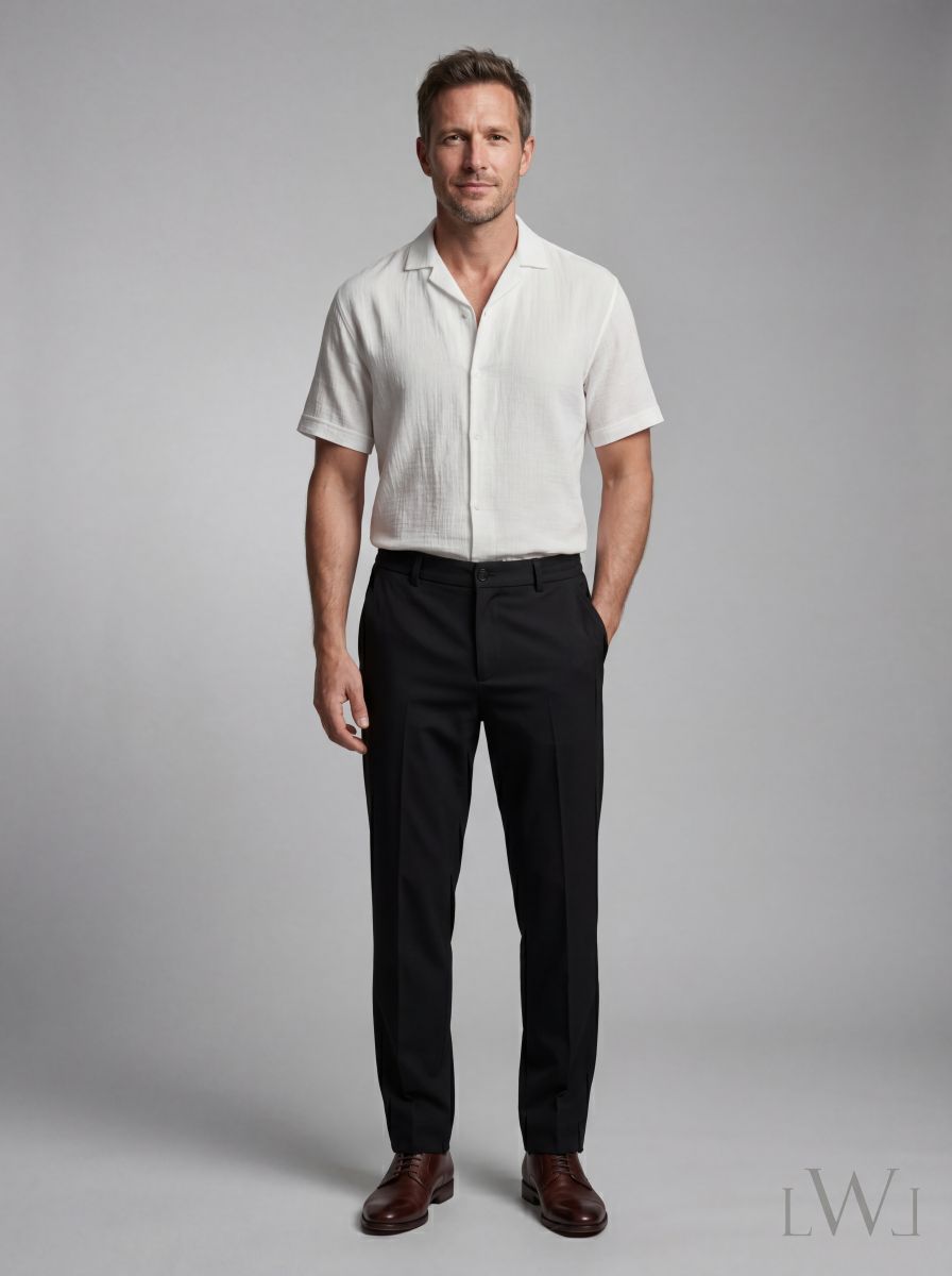 Erkek Siyah Beli Lastikli Esnek Kumaş Premium Chino Pantolon - Smart Casual Rahat Kesim