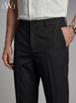 Erkek Siyah Beli Lastikli Esnek Kumaş Premium Chino Pantolon - Smart Casual Rahat Kesim