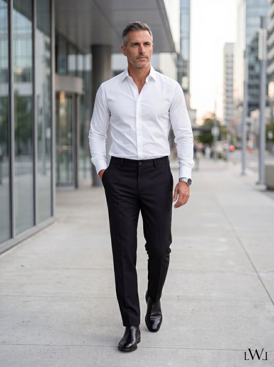 Erkek Siyah Beli Lastikli Esnek Kumaş Premium Chino Pantolon - Smart Casual Rahat Kesim