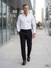 Erkek Siyah Beli Lastikli Esnek Kumaş Premium Chino Pantolon - Smart Casual Rahat Kesim