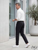 Erkek Siyah Beli Lastikli Esnek Kumaş Premium Chino Pantolon - Smart Casual Rahat Kesim