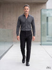 Erkek Siyah Beli Lastikli Esnek Kumaş Premium Chino Pantolon - Smart Casual Rahat Kesim