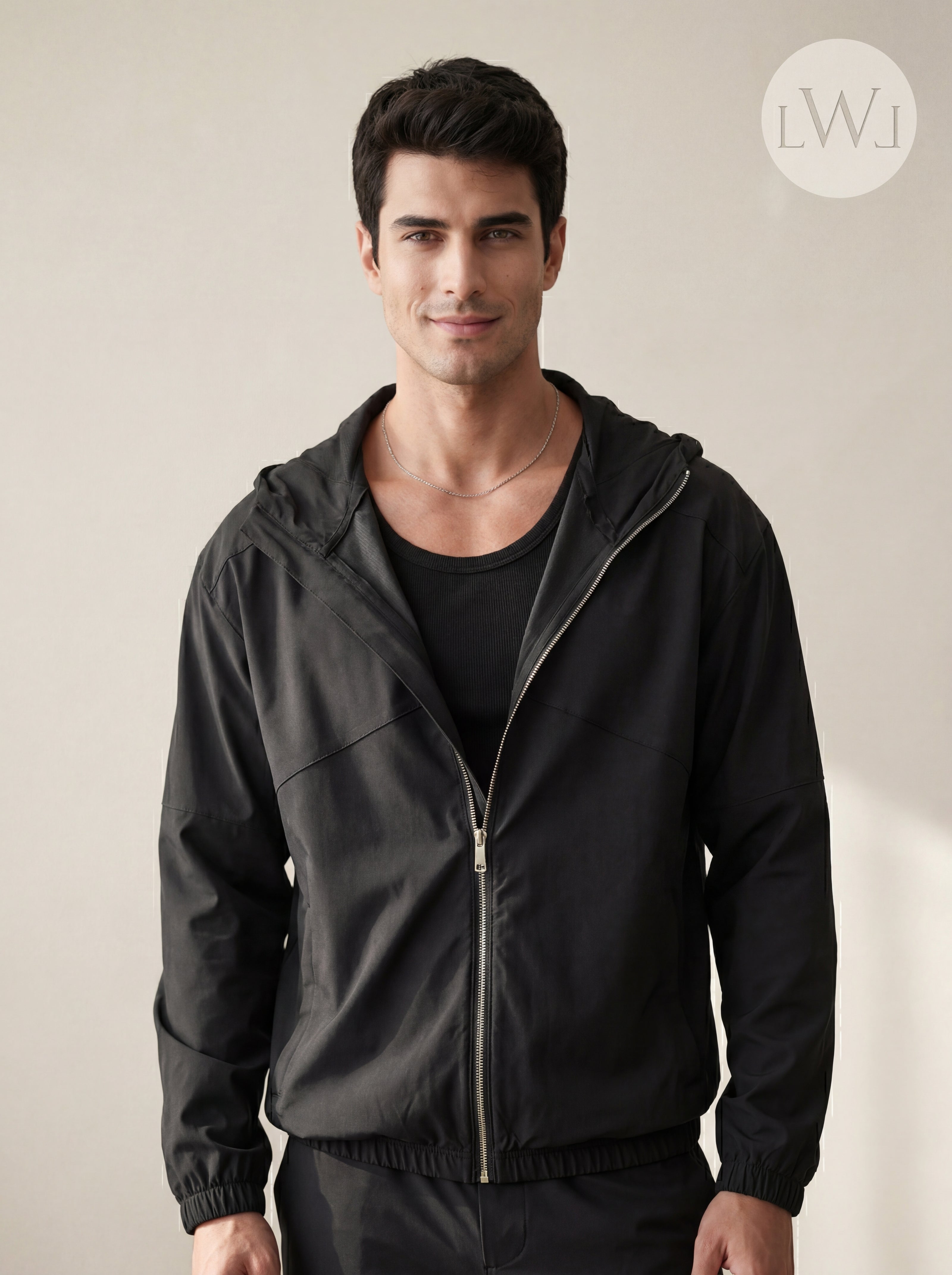 Zippered Windbreaker Jacket