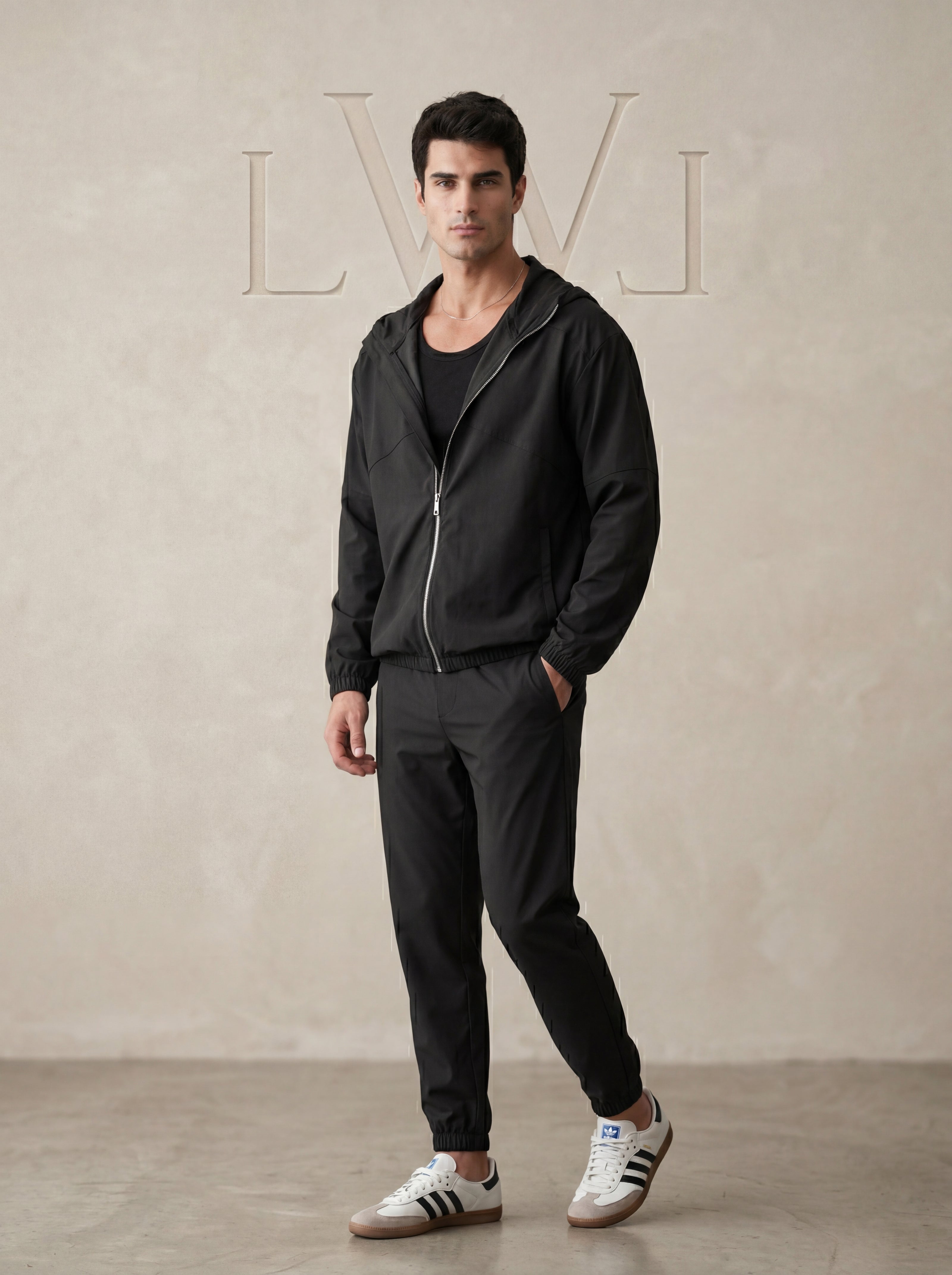 Zippered Windbreaker Jacket